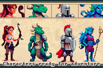 design medieval pixel art charaters for games and animations
