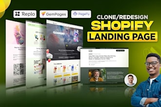 shopify product page design shopify landing page replo gempages funnelish