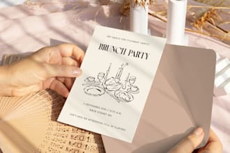 design custom illustrated invitations for weddings, birthdays and special events