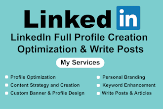 optimize linkedin profile and write posts articles