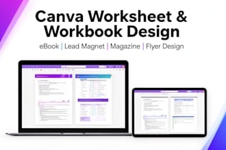 design canva ebook canva journal canva workbook canva worksheet leadmagnet flyer