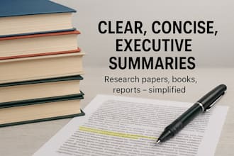 summarize papers, books, or reports clearly and concisely