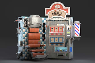 create fully textured stylized 3d models for games or films