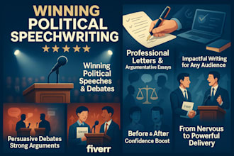 write winning political speech, debate, formal letter and argumentative essay