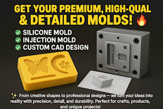 do 3d mold design, silicone mold, injection mold plastic mold for 3d printing