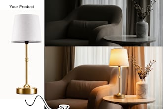create realistic ai images of your sofa, bed or any furniture products