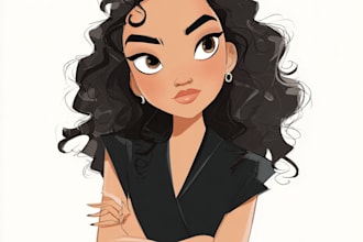 create a disney cartoon illustration