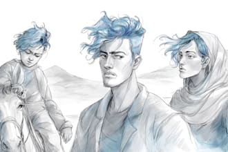 create unique watercolor character illustration