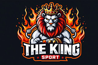 design beautiful the king sport logo in illustrator