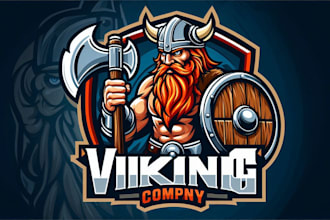 create an eye catching viking barbarian mascot logo for you in one day