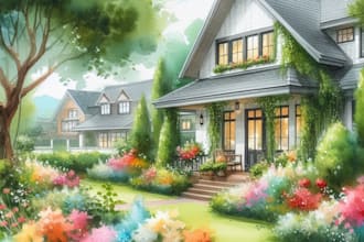 make an home into watercolor painting