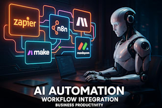 develop ai agent and workflow with n8n, zapier, make, mondaycom gohighlevel