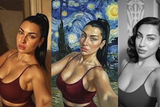 convert your image into artistic transformation art like oil paint, retro, anime