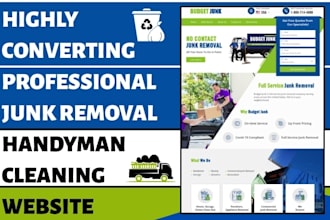 design junk removal moving dumpster rental hauling demolition cleaning website
