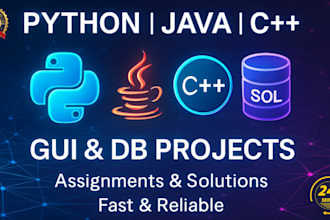 be your python and java expert for assignments, gui apps, and sql projects