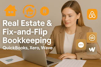 do real estate rental and fix and flip bookkeeping in quickbooks xero wave