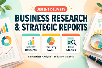 do urgent market research reports, industry swot analysis case study projects