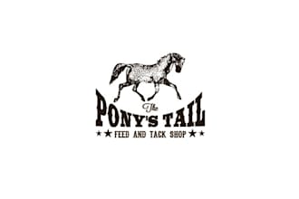 make a cowboy western vintage logo for a feed and tack shop