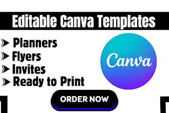 create custom printable templates in canva for planners, journals and business