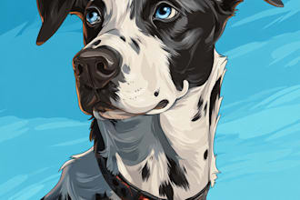 design a custom disney pet portrait illustration