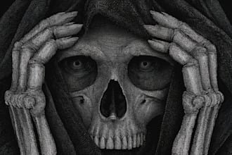 draw high detailed dark art illustration with horror shades