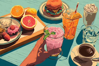 create food illustration in my style
