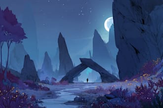 do a fantasy environment concept art oc sci fi art