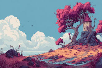 create fantasy landscape and environment illustrations