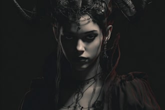 draw dark, punk, goth, horror character in comic like style