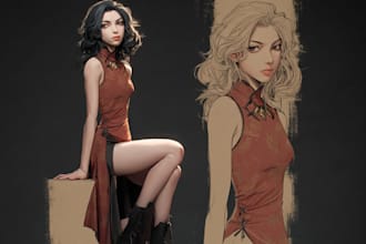 make a fashion design illustrations and technical flats