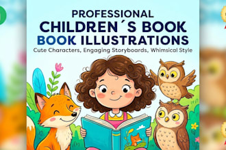 create adorable whimsical childrens book illustrations and storybook art