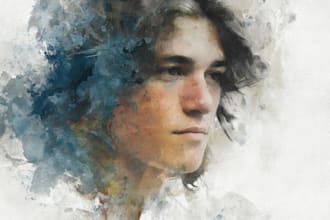 draw a digital watercolor portrait