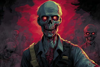 draw creepy zombie character