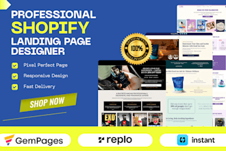 build shopify product landing page with gempages, replo, instant
