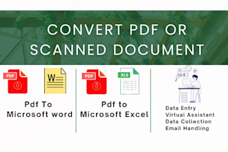 convert pdf to excel or word, scanned document to word, excel