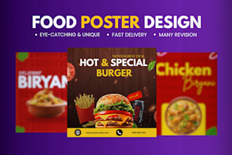 professional food poster design eye catching and modern