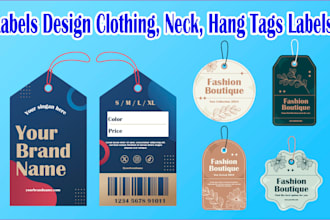 do labels design clothing, neck, hang tags labels