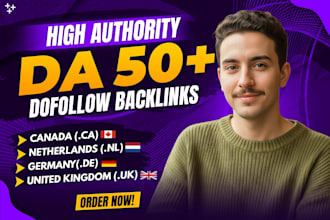 build high da DR dofollow SEO backlinks from USA UK ca de and nl websites