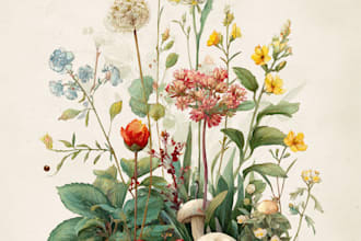 do watercolor illustration, botanical family paintings