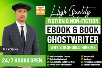 be your professional ghostwriter, ebook writer, book writer for amazon KDP