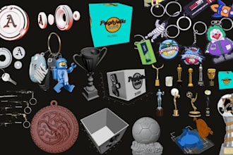 do 3d lightbox, keychain, coaster logo, image or text, 3d award, trophy stl, 3mf