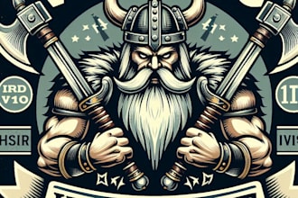 design high quality viking barbarian mascot logo with t shirt design