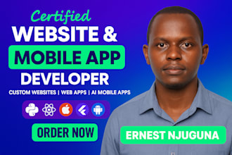 develop custom website web app convert website to app, ai mobile app development