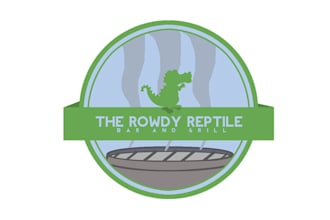 design attract rowdy reptile bar and grill logo