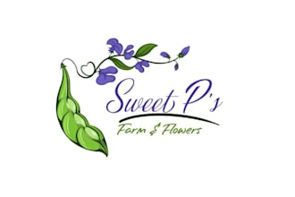 design viney three peas pod flower logo