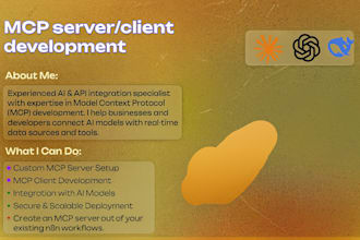 build mcp client and server for ai apps, integrations, or n8n workflows