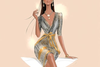 draw a fashion illustration or sketch