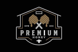design a unique honey bee logo