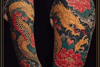draw japanese traditional tattoo design