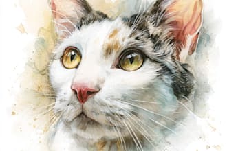 make a custom watercolor cat portrait